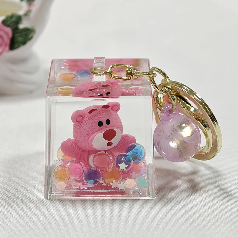 Petit porte-clés liquide carré